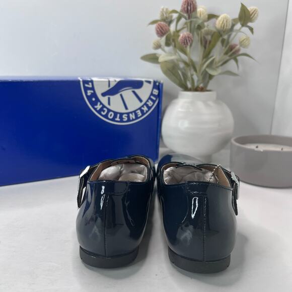 Birkenstock Tickel Patent Navy Leather Shoes Narrow Fit 1013207 Women's US 5 NWB - Picture 4 of 10